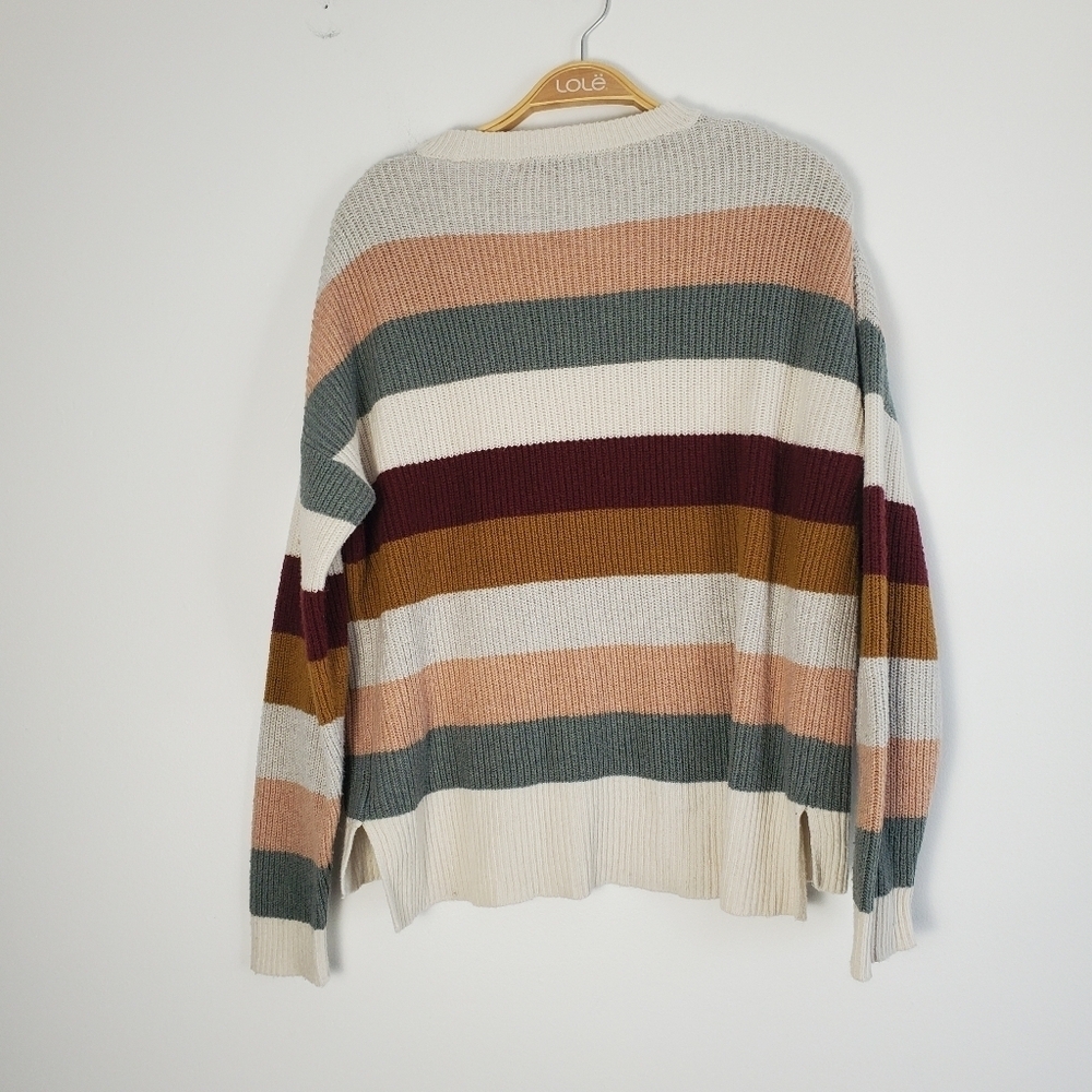 Madewell Thompson cotton blend Striped Multicolor Women's Sweater - Picture 4 of 5